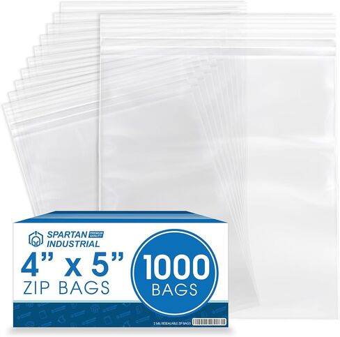 Spartan Industrial - 6" X 6" (1000 Count) 2 Mil Clear Reclosable Zip Plastic Poly Bags with Resealable Lock Seal Zipper in Saudi Arabia