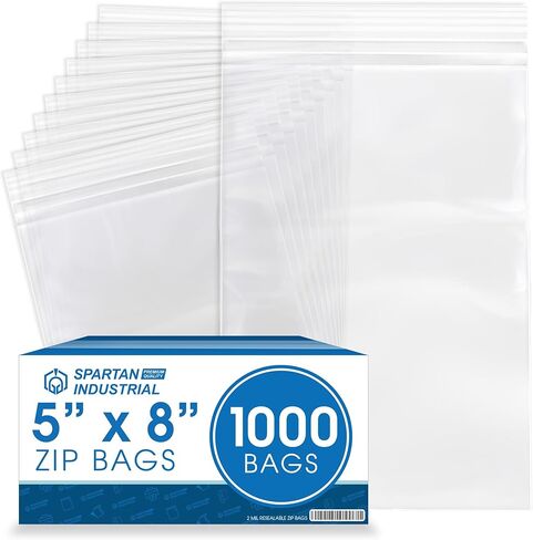 Spartan Industrial - 6" X 6" (1000 Count) 2 Mil Clear Reclosable Zip Plastic Poly Bags with Resealable Lock Seal Zipper in Saudi Arabia