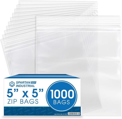 Spartan Industrial - 6" X 6" (1000 Count) 2 Mil Clear Reclosable Zip Plastic Poly Bags with Resealable Lock Seal Zipper in Saudi Arabia