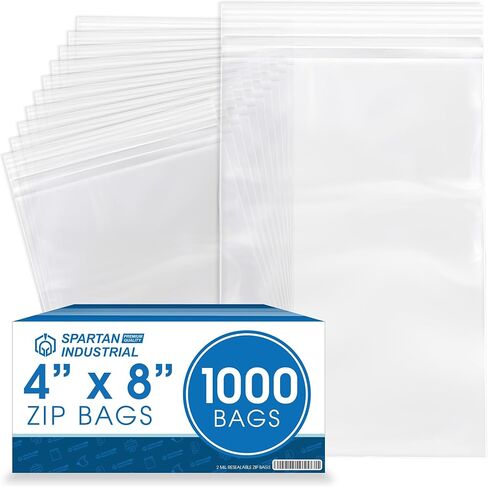 Spartan Industrial - 6" X 6" (1000 Count) 2 Mil Clear Reclosable Zip Plastic Poly Bags with Resealable Lock Seal Zipper in Saudi Arabia