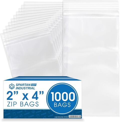 Spartan Industrial - 6" X 6" (1000 Count) 2 Mil Clear Reclosable Zip Plastic Poly Bags with Resealable Lock Seal Zipper in Saudi Arabia