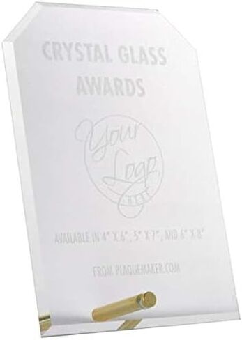 جائزة PlaqueMaker Standing Crystal مثالية لجوائز المدارس الرياضية أو الكنيسة أو تخصيصها باستخدام النص والشعار المخصصين لك in Kuwait