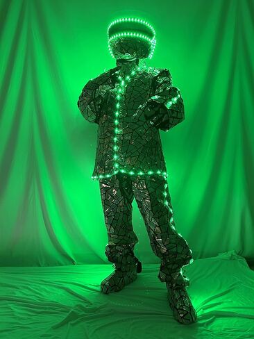 Earthradius LED Metallic Similiar Mirror Material Robot Suit Costume Clothes Stage Show DJ Dancing Clothing in Saudi Arabia