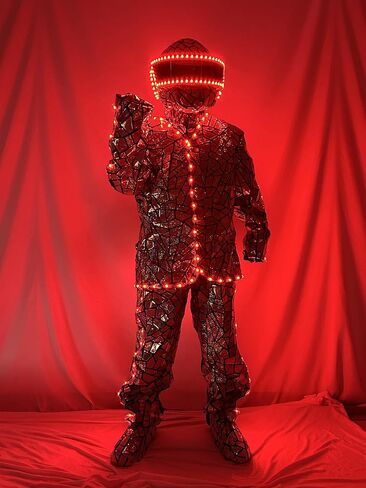Earthradius LED Metallic Similiar Mirror Material Robot Suit Costume Clothes Stage Show DJ Dancing Clothing in Saudi Arabia
