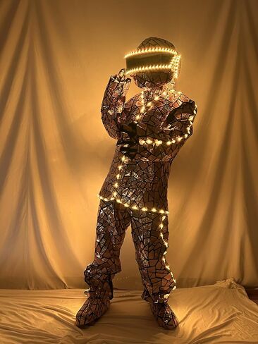 Earthradius LED Metallic Similiar Mirror Material Robot Suit Costume Clothes Stage Show DJ Dancing Clothing in Saudi Arabia