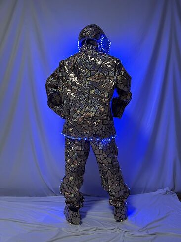 Earthradius LED Metallic Similiar Mirror Material Robot Suit Costume Clothes Stage Show DJ Dancing Clothing in Saudi Arabia