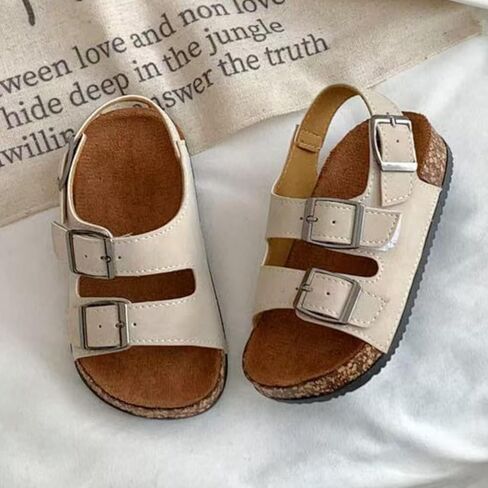 Kids’ Double-Strap Cork Sandals: Closed-Toe Summer Shoes for Indoor & Outdoor, Comfortable Footwear for Toddlers in Saudi Arabia