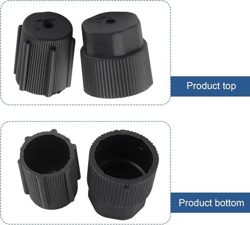 10 PCS A/C Charge Port Caps Valve Cores, 13mm & 16mm Multi-Size Low/High Pressure Cap, Good Sealing Air Conditioning Service Valve Fitting Cap, Universal Replacement Part for Cars (Black) in Saudi Arabia