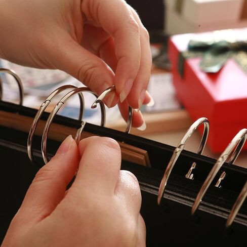 حلقات مجلد مقاس 5 سم: عبوة منظمة مكونة من 30 قطعة - صندوق معتمد من مجلس رعاية الغابات (FSC) مزود بفتحات ورقية فردية تمنع التشابك والخدوش، حلقات كتب معدنية عالية التحمل لبطاقات الفهرسة in Kuwait