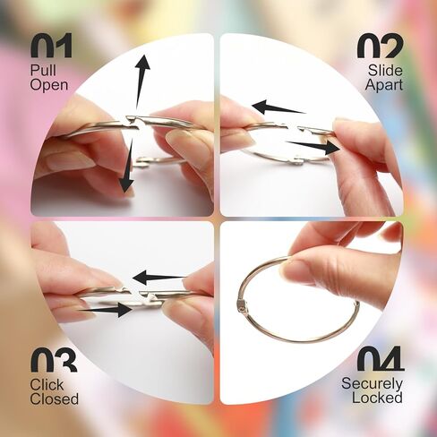حلقات مجلد مقاس 5 سم: عبوة منظمة مكونة من 30 قطعة - صندوق معتمد من مجلس رعاية الغابات (FSC) مزود بفتحات ورقية فردية تمنع التشابك والخدوش، حلقات كتب معدنية عالية التحمل لبطاقات الفهرسة in Kuwait