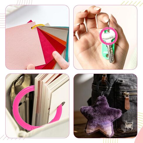 50 Pcs Loose Leaf Binder Rings, Plastics Notebook Paper Ring, Colorful Book Rings, Binder-Rings for Flash Index Cards, Colorful Book Keychain Key Ring for Paper, Notebook, Office, Home (10 Colors) in Saudi Arabia