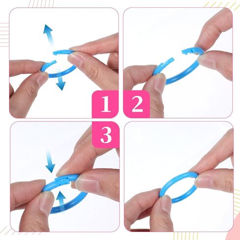 50 Pcs Loose Leaf Binder Rings, Plastics Notebook Paper Ring, Colorful Book Rings, Binder-Rings for Flash Index Cards, Colorful Book Keychain Key Ring for Paper, Notebook, Office, Home (10 Colors) in Saudi Arabia