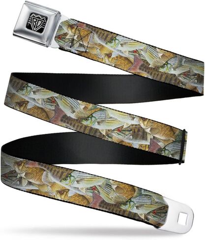 Buckle-Down Seatbelt Belt - Fishes Stacked - 1.0" Wide - 20-36 Inches in Length in Saudi Arabia