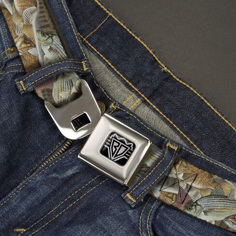 Buckle-Down Seatbelt Belt - Fishes Stacked - 1.0" Wide - 20-36 Inches in Length in Saudi Arabia