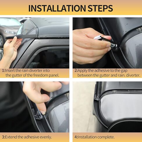 JeCar Hardtop Rain Gutter Extension Upgrade Rain Diverter Exterior Accessories Compatible with Jeep Wrangler 2018-2024 JL JLU & 2020-2024 Gladiator JT in Saudi Arabia
