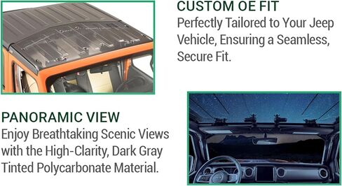 QuadraTop SkyLite Clear Hard Top - Fits 2018-2025 Wrangler JL & Gladiator JT - Panoramic Freedom Top - High-Strength Polycarbonate - UV Protection - Quick Installation - Reduces Wind & Road Noise in Saudi Arabia