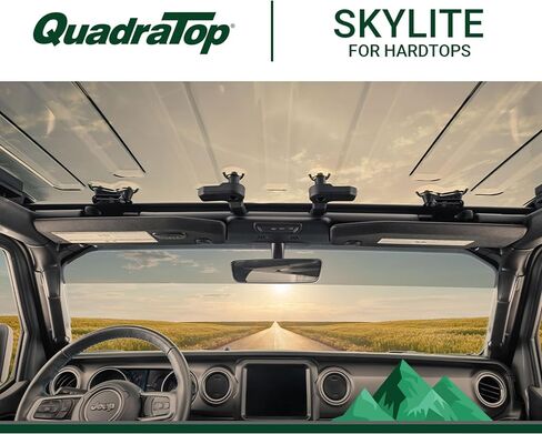 QuadraTop SkyLite Clear Hard Top - Fits 2018-2025 Wrangler JL & Gladiator JT - Panoramic Freedom Top - High-Strength Polycarbonate - UV Protection - Quick Installation - Reduces Wind & Road Noise in Saudi Arabia