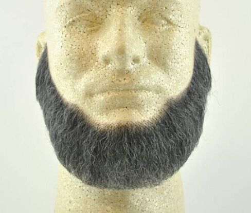 MATS Full Character Beard - Dark Grey, 100% Human Hair, Reusable, Theater & Stage, Spirit Gum Included in Saudi Arabia