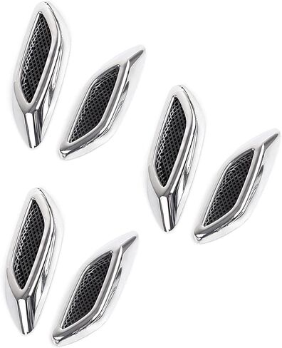 6 PCS Car Hood Side Door Vent Covers, Personalized Sports Style Fender Trim Intake Decoration Decal, Self-adhesive Waterproof Exterior, Universal Modified Accessories for Most Cars (Black) in Saudi Arabia