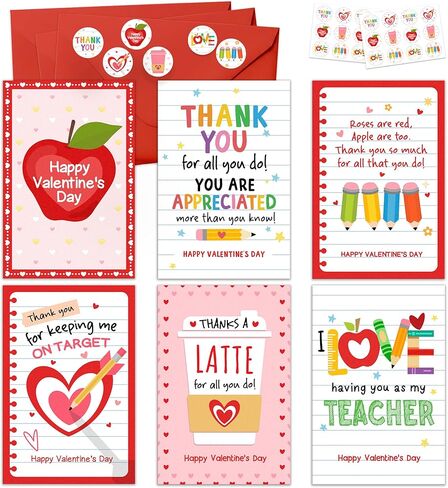 24 Packs Employee Appreciation Cards - Thank You Cards for Coworkers, Employees, Social Workers, Staff - Work Anniversary Cards for Employees - 4.0''x 6.0'' 6 Designs & Envelopes, Stickers in Saudi Arabia