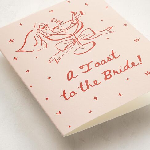 MINTED Cheers to Love Bridal Shower Card Fun Bachelorette Wedding Greeting Playful Bride Illustration Celebration Champagne Coupe Party Engagement Congrats Premium 5x7 Stationery with Envelope Feminine Modern Design in Saudi Arabia