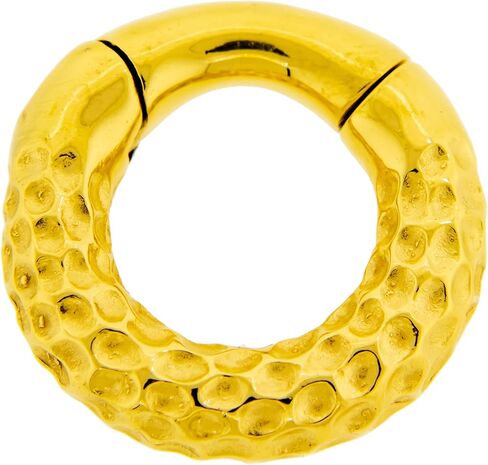 6GA 316L Stainless Steel Hammered Texture Hinged Clicker Ring for Stretched Piercings in Saudi Arabia