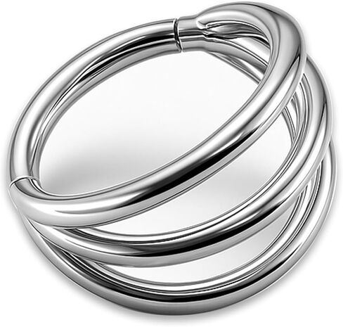 Titanium Triple Hoop Septum Clicker & Cartilage Earring - 16G/18G Conch Piercing Jewelry Hinged Ring for Helix Daith Rook Tragus in Saudi Arabia