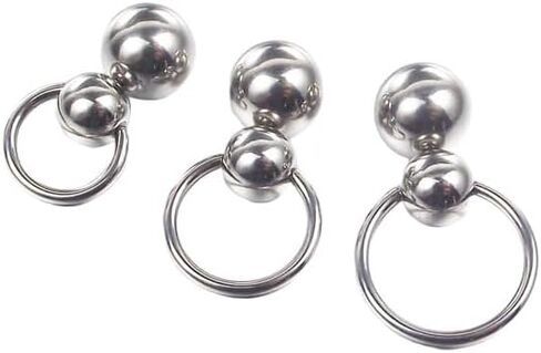 16G 14G Stainless Steel Captive Bead Hoop Ring Double Ball Body Piercing Jewelry in Saudi Arabia