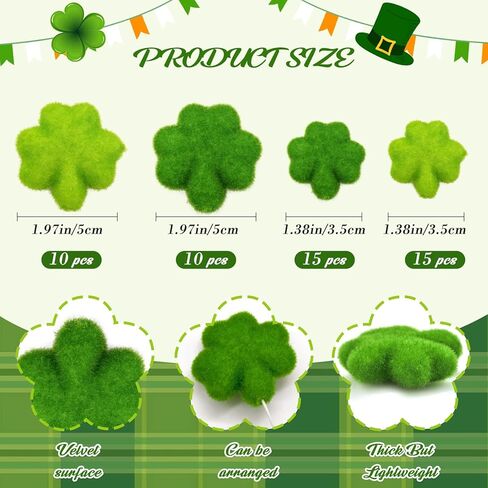 50 قطعة من حشوات المزهرية الإسفنجية لعيد القديس باتريك، حشوات مخملية لتزيين الطاولة، وزخارف عيد القديس باتريك، وحرفية الطاولة المركزية لمهرجان حفلات عيد القديس باتريك in Kuwait
