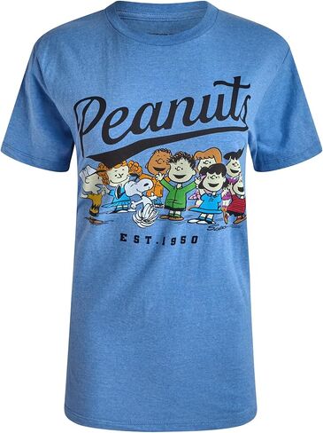 Peanuts Snoopy Womens Graphic T Shirts - Snoopy Charlie Brown Woodstock Crewneck Short Sleeve Shirts for Women (Sizes: S-XL) in Saudi Arabia