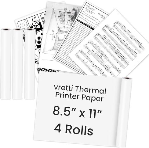 vretti HP4 Label Maker Tape,3 Rolls of Thermal Stickers Waterproof and Greaseproof Paper for Office and Home 160 Labels/roll (Transparent/White) in Kuwait