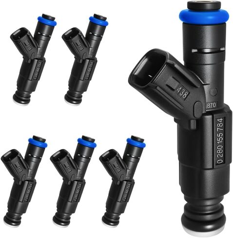 Set of 6 Upgraded 4 Holes Fuel Injectors Fit for Jeep: Wrangler/Cherokee/Grand Cherokee V6 4.0L 1999-2004, for Dodge: Ram 1500/2500 Van/ 3500 Van V6 5.2L 2000-2003, OEM # 0280155784 in Saudi Arabia