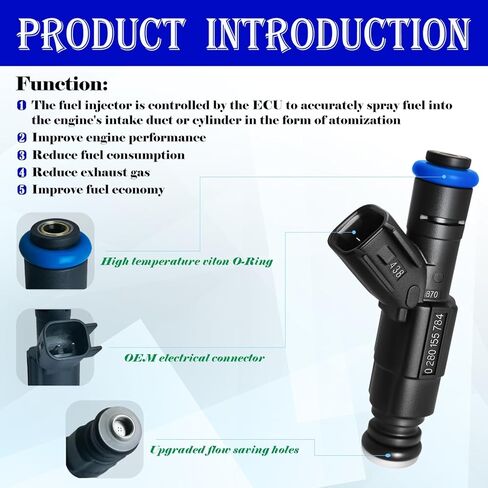 Set of 6 Upgraded 4 Holes Fuel Injectors Fit for Jeep: Wrangler/Cherokee/Grand Cherokee V6 4.0L 1999-2004, for Dodge: Ram 1500/2500 Van/ 3500 Van V6 5.2L 2000-2003, OEM # 0280155784 in Saudi Arabia