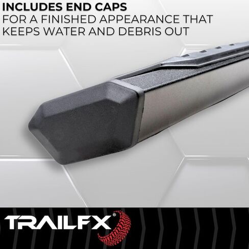 قضبان TrailFX Nerf لعام 2019-2025 شيفروليه سيلفرادو 1500 كابينة مزدوجة من التيتانيوم الأسود المطلي بمسحوق الألومنيوم 4.5 بوصة خطوات جانبية سداسية مع وسادات خطوة مجموعة تثبيت لوحة الروك من لوحتي تشغيل in Saudi Arabia