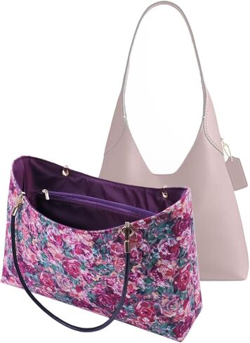 إدراج محفظة مع مقبض حمل، مع جزء داخلي من الساتان الحريري للتنقل اليومي والسفر، يناسب Anjou Artois PM والمزيد (متوسط، أسود-أحمر) in Kuwait