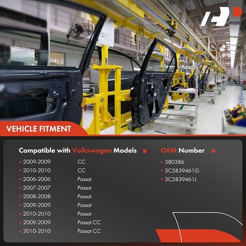 منظم نوافذ كهربائي من الجانب الأيسر للسائق A-Premium بدون محرك متوافق مع Volkswagen Passat 2006-2010، Passat CC 2009-2010، CC 2009-2010 in Kuwait
