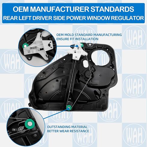 Rear Left Driver Side Power Window Regulator Compatible with 2010 2011 2012 2013 2014 Volkswagen Golf GTI 2.0L 2.5L 5K4839461 in Kuwait