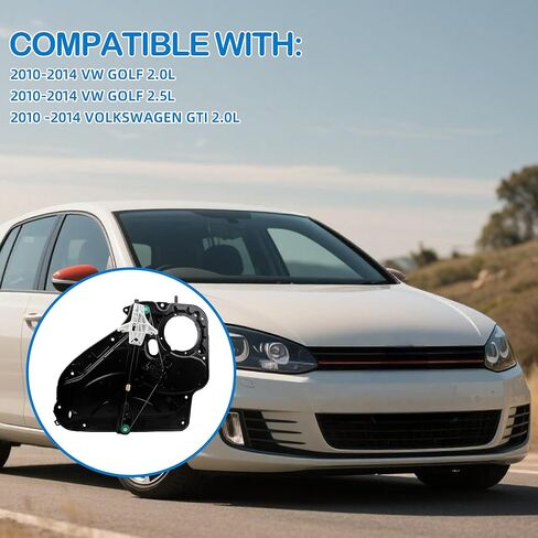 Rear Left Driver Side Power Window Regulator Compatible with 2010 2011 2012 2013 2014 Volkswagen Golf GTI 2.0L 2.5L 5K4839461 in Kuwait