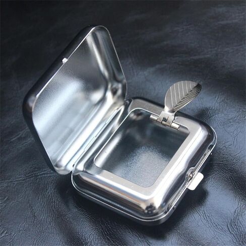 Mini Pocket Ashtray Windproof Ashtray with Lid, Stainless Steel Car Ash Tray for Compact Cigarette Snuffers, Indoor/Outdoor, 2.36 Inch, Silver in Saudi Arabia