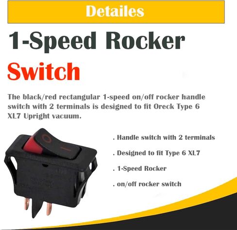 Replacement For Oreck XL7 Type 6 On/Off Rocker Handle Switch – Black/Red 1-Speed Switch – Fits U3840, U3800HH, U3774, DS1700, XL2000/U2000, Replaces Part # 430000914, O-7555901 (3PK) in Saudi Arabia