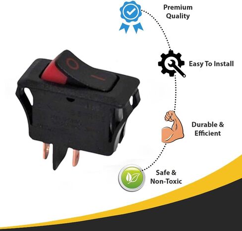 Replacement For Oreck XL7 Type 6 On/Off Rocker Handle Switch – Black/Red 1-Speed Switch – Fits U3840, U3800HH, U3774, DS1700, XL2000/U2000, Replaces Part # 430000914, O-7555901 (3PK) in Saudi Arabia