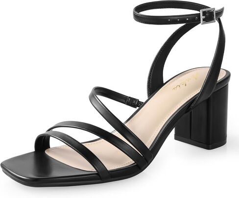Ankis Strappy Heels for Women Square Nude White Black Open Toe Chunky Block Heels Ankle Strap Buckle Sandals for Women Comfortable Wedding Party Dress Shoes 2026 in Saudi Arabia