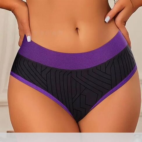 5PCS Women's Seamless Low-Rise Color Block Bikini Briefs, Fashion Ladies Underwear with Cotton Crotch(Large) in Saudi Arabia
