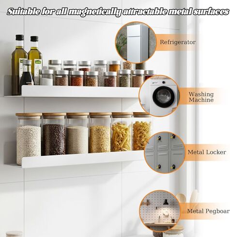 عبوتان من رف الكتب المغناطيسي مع حامل أقلام، لوحة عرض أكريليك قابلة لإعادة الاستخدام مقاس 17 بوصة لعرض الكتب للوحات البيضاء والفصول الدراسية والمنزل، تخزين خالٍ من المواد اللاصقة بسعة 11 رطل (أبيض) in Kuwait