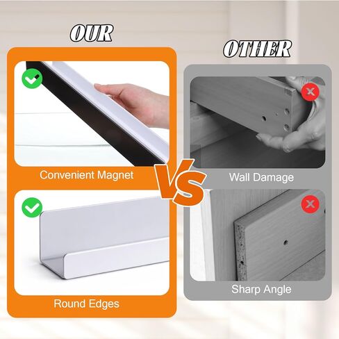 عبوتان من رف الكتب المغناطيسي مع حامل أقلام، لوحة عرض أكريليك قابلة لإعادة الاستخدام مقاس 17 بوصة لعرض الكتب للوحات البيضاء والفصول الدراسية والمنزل، تخزين خالٍ من المواد اللاصقة بسعة 11 رطل (أبيض) in Kuwait