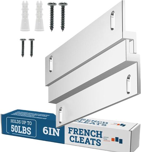 مجموعة شماعات الصور الفرنسية مقاس 6 بوصة - 3 أزواج - شماعة شريط Z صغيرة تدعم 50 رطلاً - أجهزة تعليق مرآة بمشبك Z in Kuwait