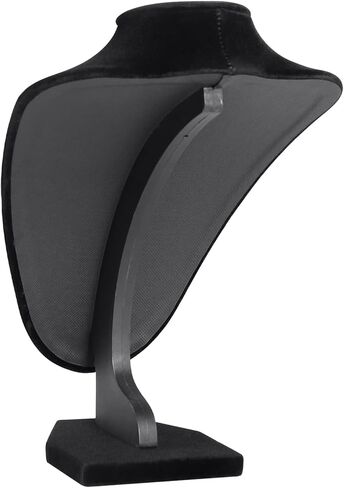 TENINYU Professional 3D Necklace Display Stand, Black Velvet Jewelry Bust Holder, 9.6 Inch Chain Organizer Tower for Home Display (Black) in Saudi Arabia
