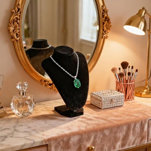 TENINYU Professional 3D Necklace Display Stand, Black Velvet Jewelry Bust Holder, 9.6 Inch Chain Organizer Tower for Home Display (Black) in Saudi Arabia