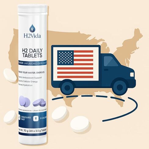 أقراص ماء الهيدروجين - مكمل المغنيسيوم للطاقة والتخلص من السموم والترطيب والتركيز - معزز الطاقة - عبوة واحدة بنكهة التوت 20 قرصًا in Kuwait