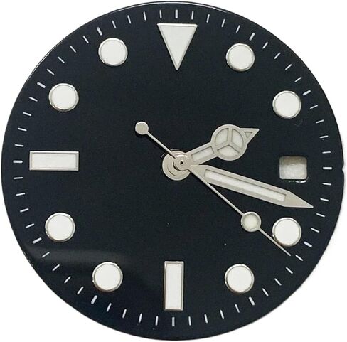 Wikene 1Pcs 29mm Blue Luminous Watch Dial + Green Luminous Hands Watch Face Replacement Accessories Set for 8215/8200/821A/2813 Movement in Kuwait